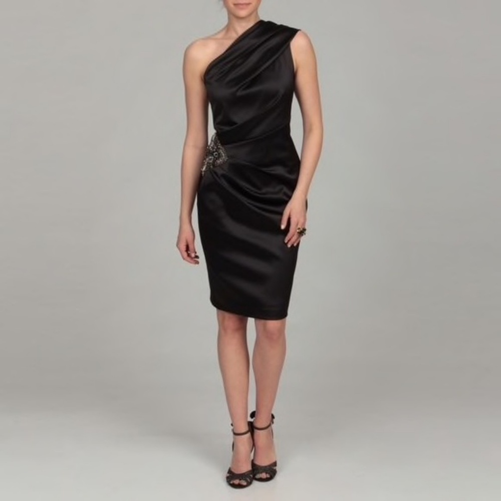 Eliza J Embellished Black Cocktail Dress Wedding 2